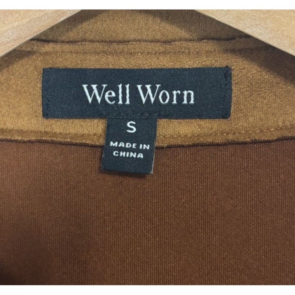 Well Worn Shacket Womens S Brown‎ Faux Suede Snap Buttons Chic Casual Minimalist - Picture 6 of 10